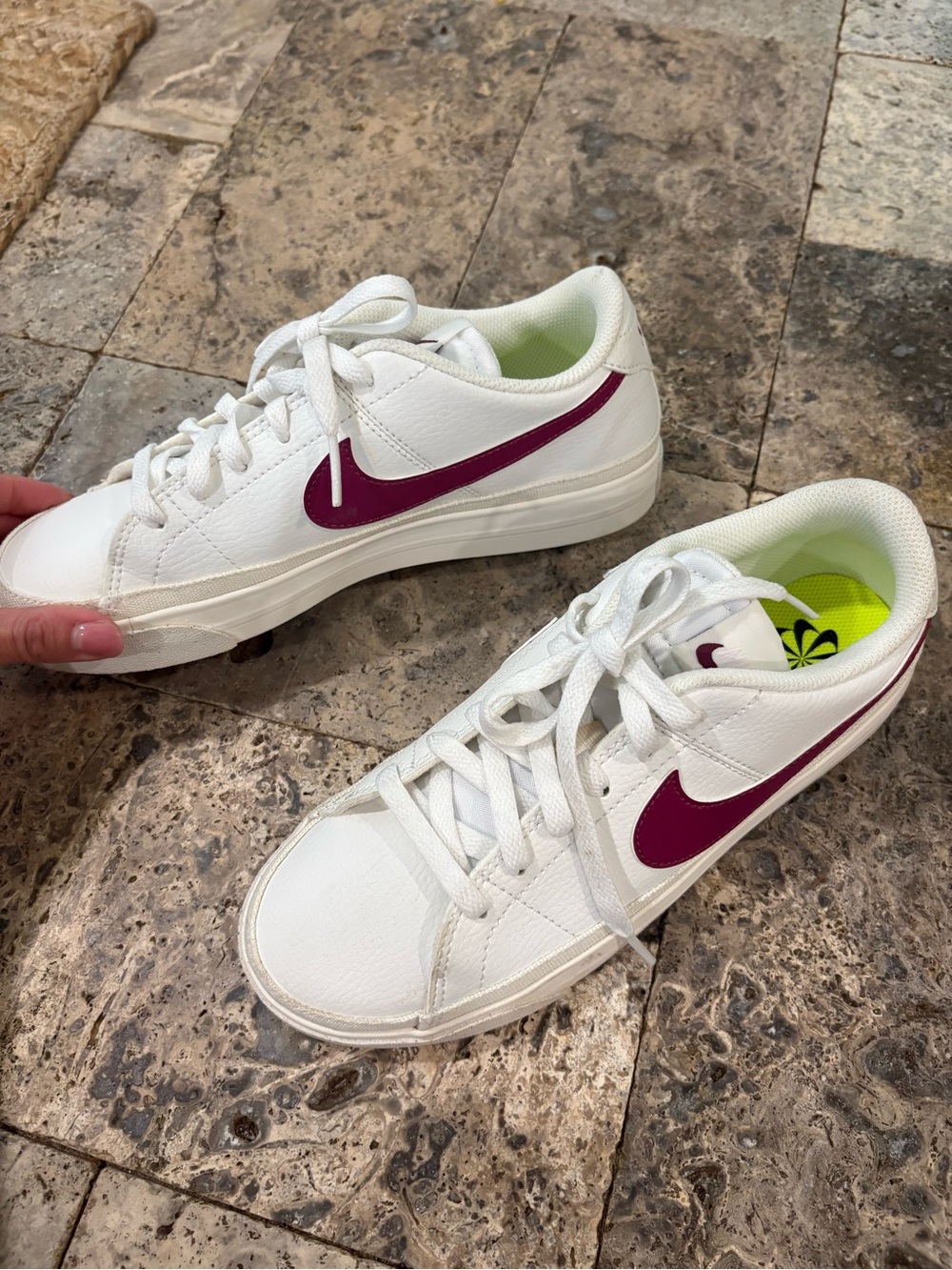 Nike Court Legacy Next Nature Sneakers with maroon accent 7.5